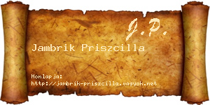 Jambrik Priszcilla névjegykártya